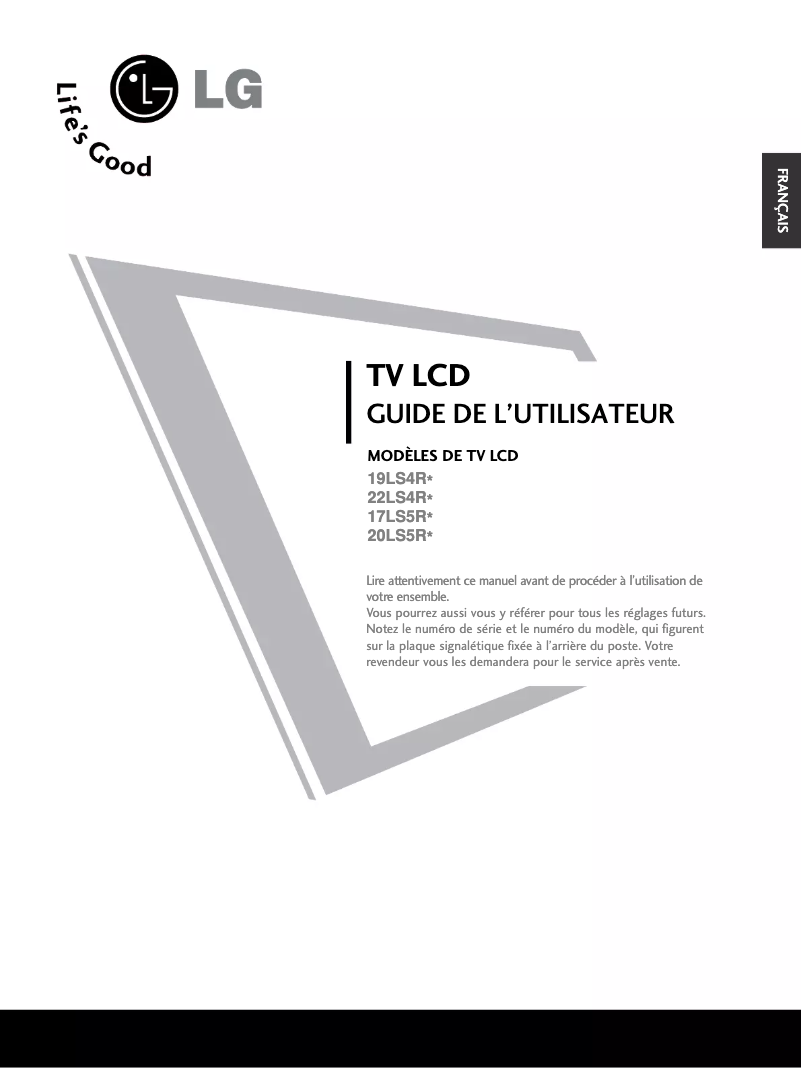 Page 1 de la notice Manuel utilisateur LG 20LS5R