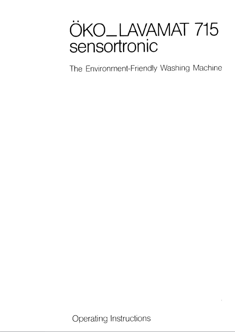 Page 1 de la notice Manuel utilisateur AEG Lavamat 715