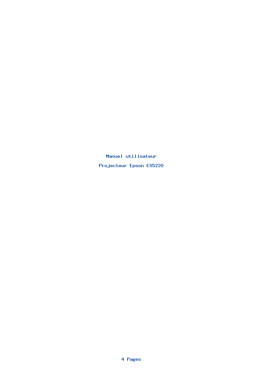 Page 1 de la notice Manuel utilisateur Epson EX5220