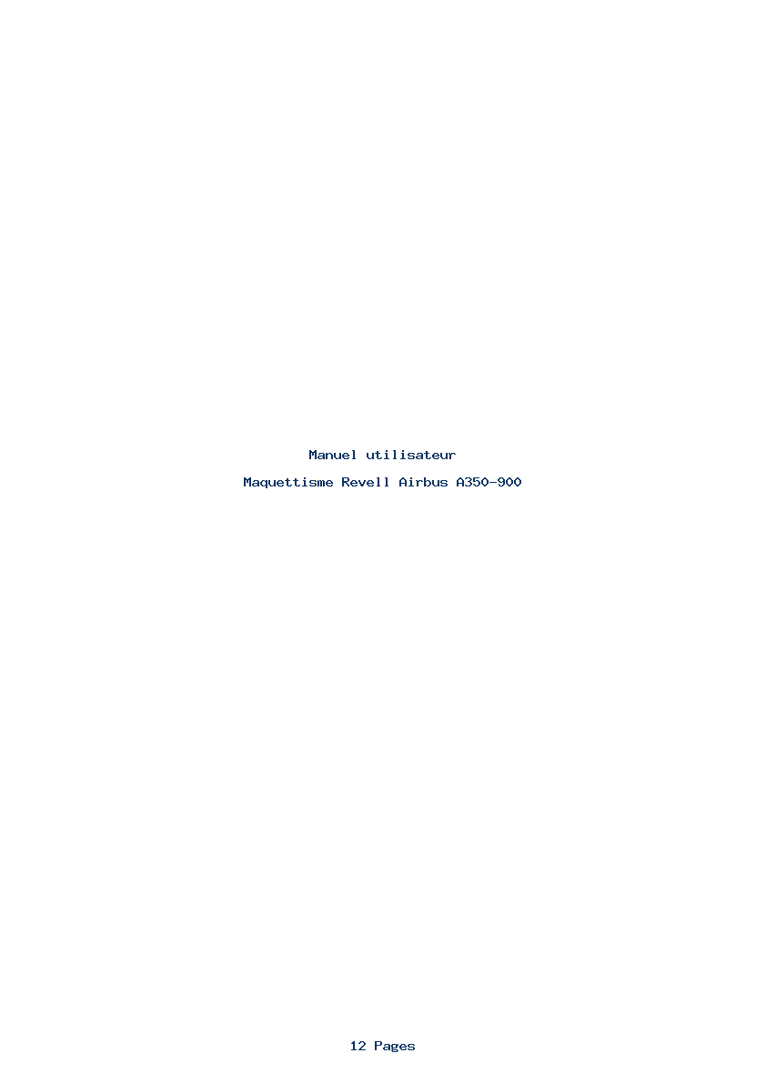 Page 1 de la notice Manuel utilisateur Revell Airbus A350-900