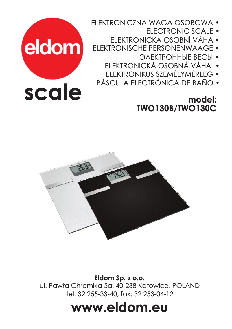 Page 1 de la notice Manuel utilisateur Eldom SCALE TWO130B