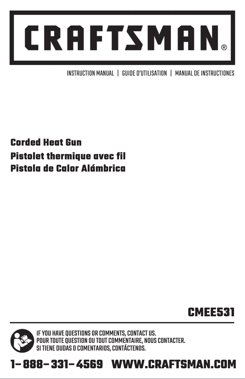 Page 1 de la notice Manuel utilisateur Craftsman CMEE531