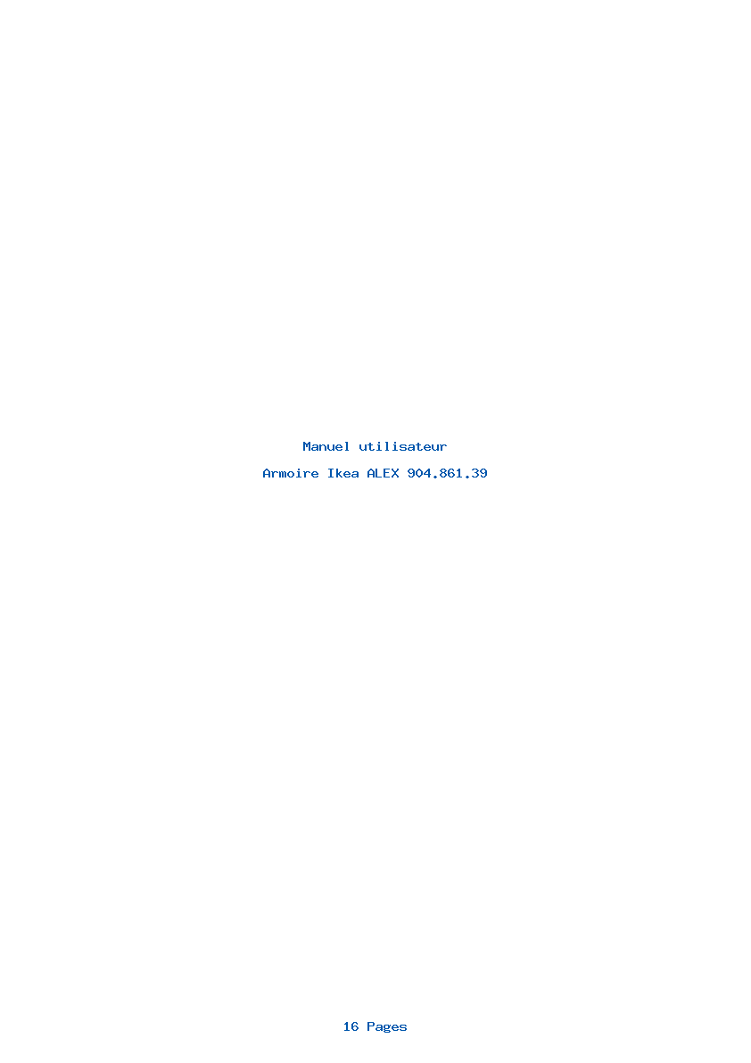 Page 1 de la notice Manuel utilisateur Ikea ALEX 904.861.39