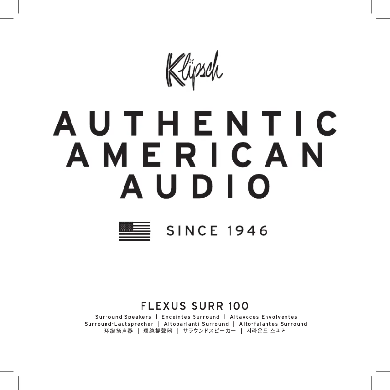 Page 1 de la notice Manuel utilisateur Klipsch Flexus SURR 100
