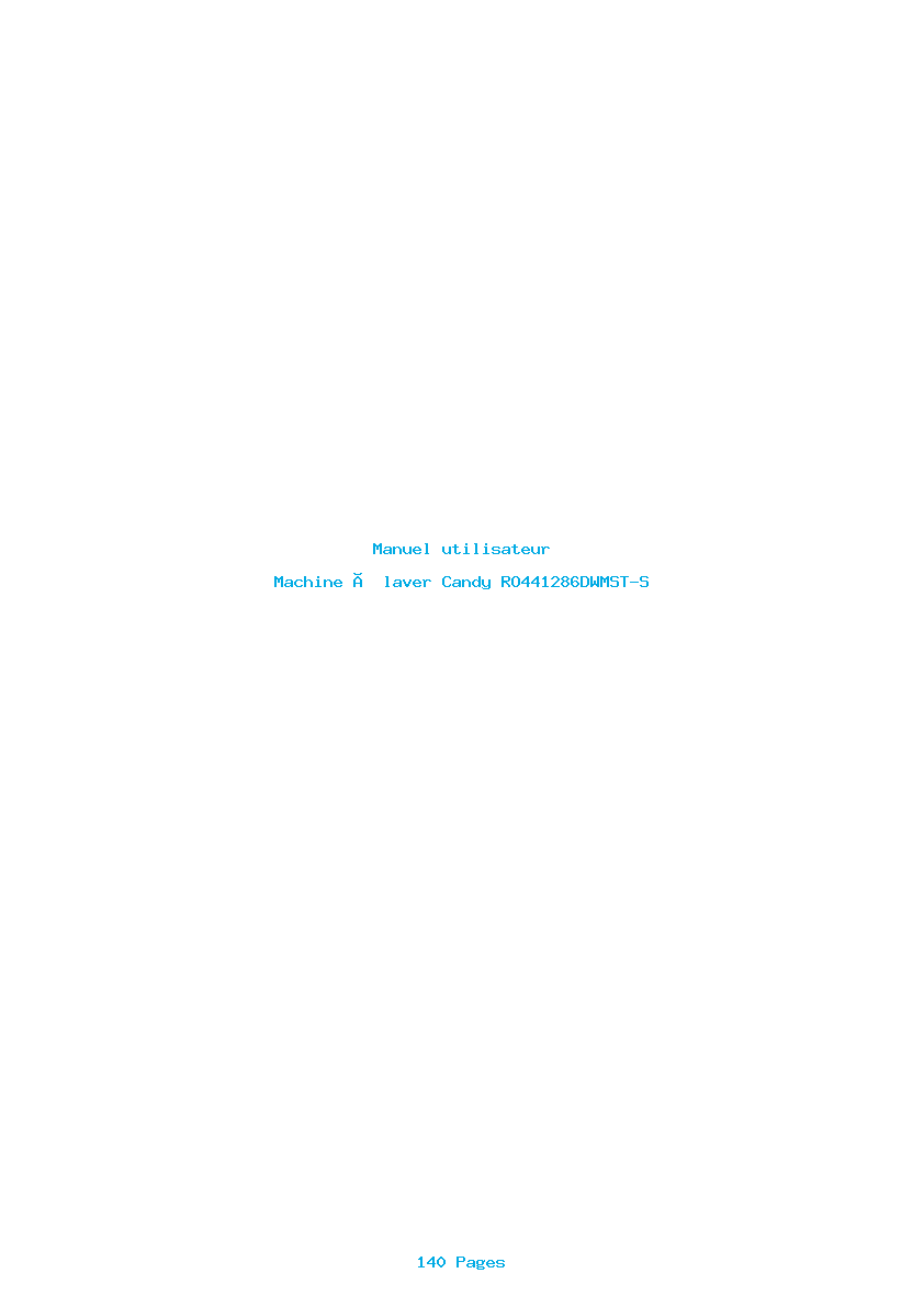 Page 1 de la notice Manuel utilisateur Candy RO441286DWMST-S