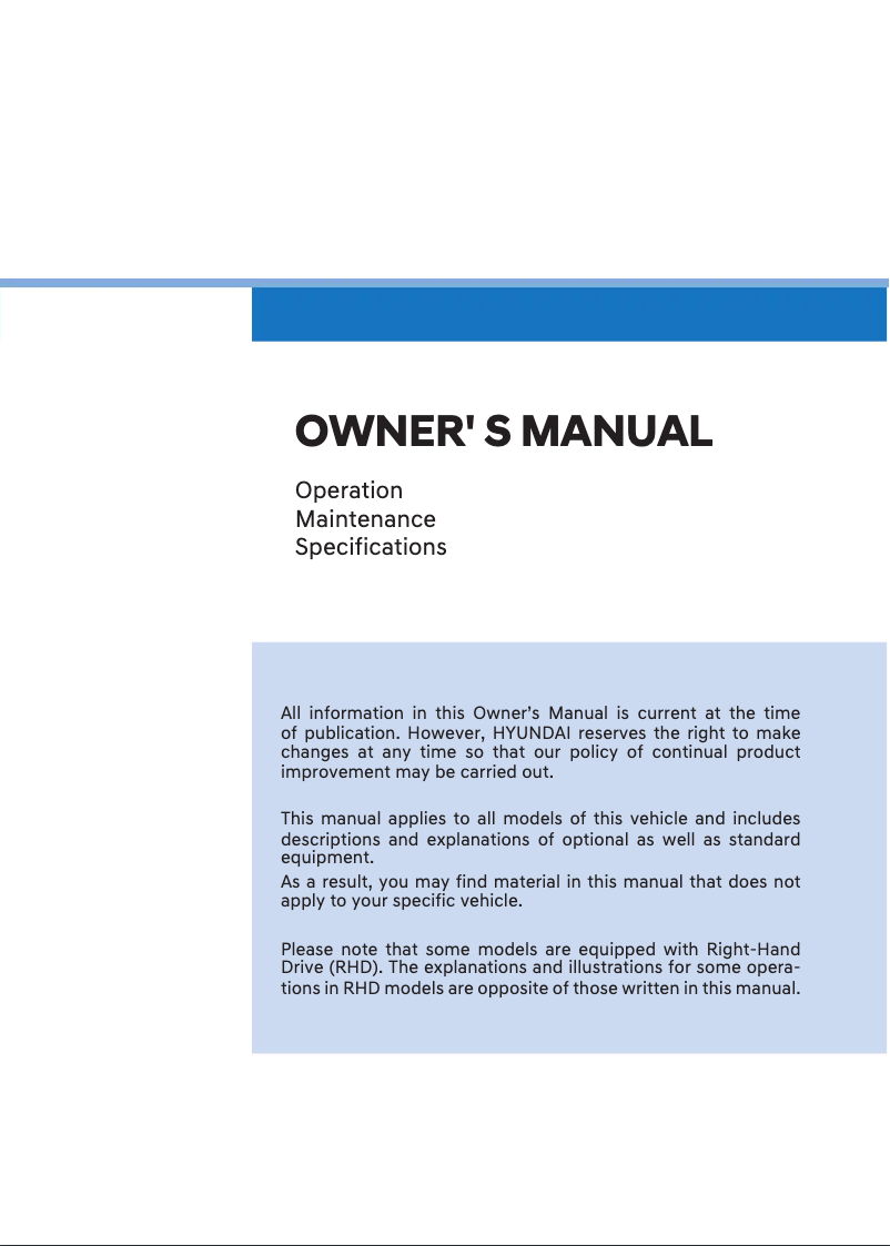 Page 1 of the manual User Manual Hyundai i20 (2023)