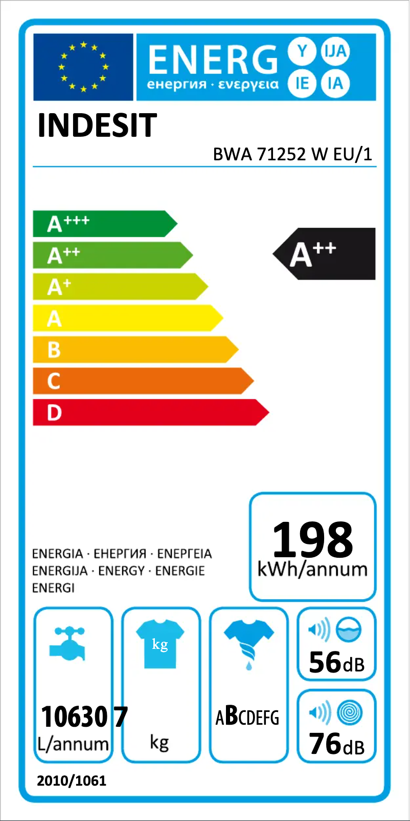 Página 1 del manual Manual de usuario Indesit BWA 71252 W EU/1