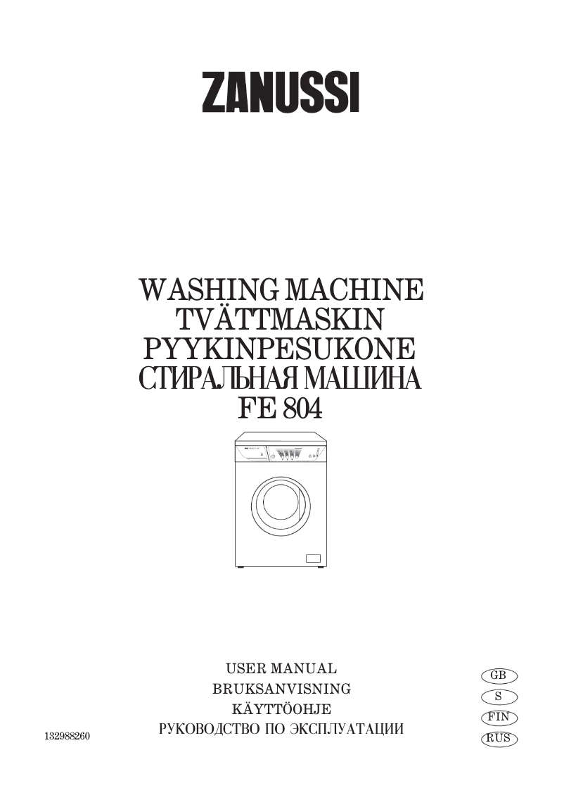 Página 1 del manual Manual de usuario Zanussi FE 804