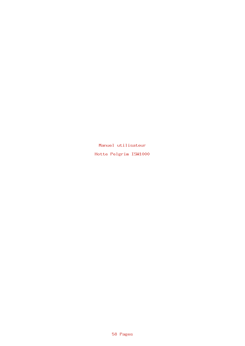 Image de la première page du manuel de l'appareil ISW1000