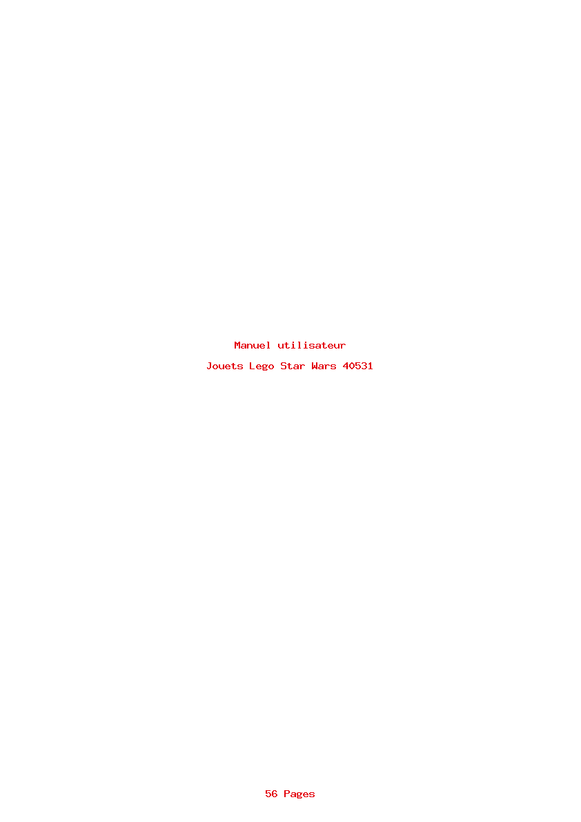 Image de la première page du manuel de l'appareil Star Wars 40531