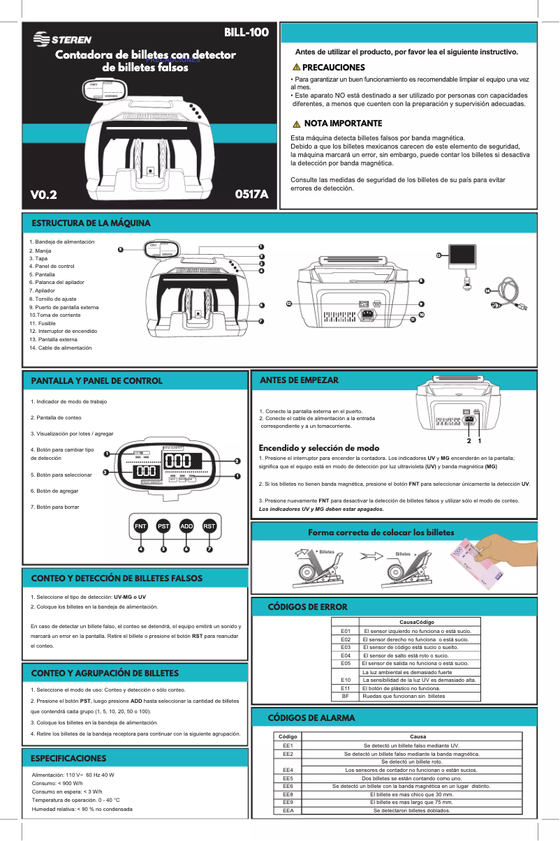 Page 1 de la notice Manuel utilisateur Steren BILL-100