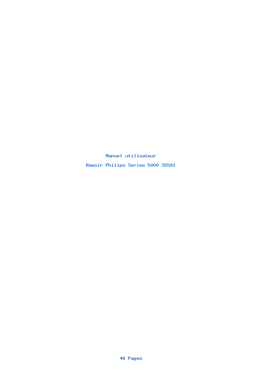 Page 1 de la notice Manuel utilisateur Philips Series 5000 S5581