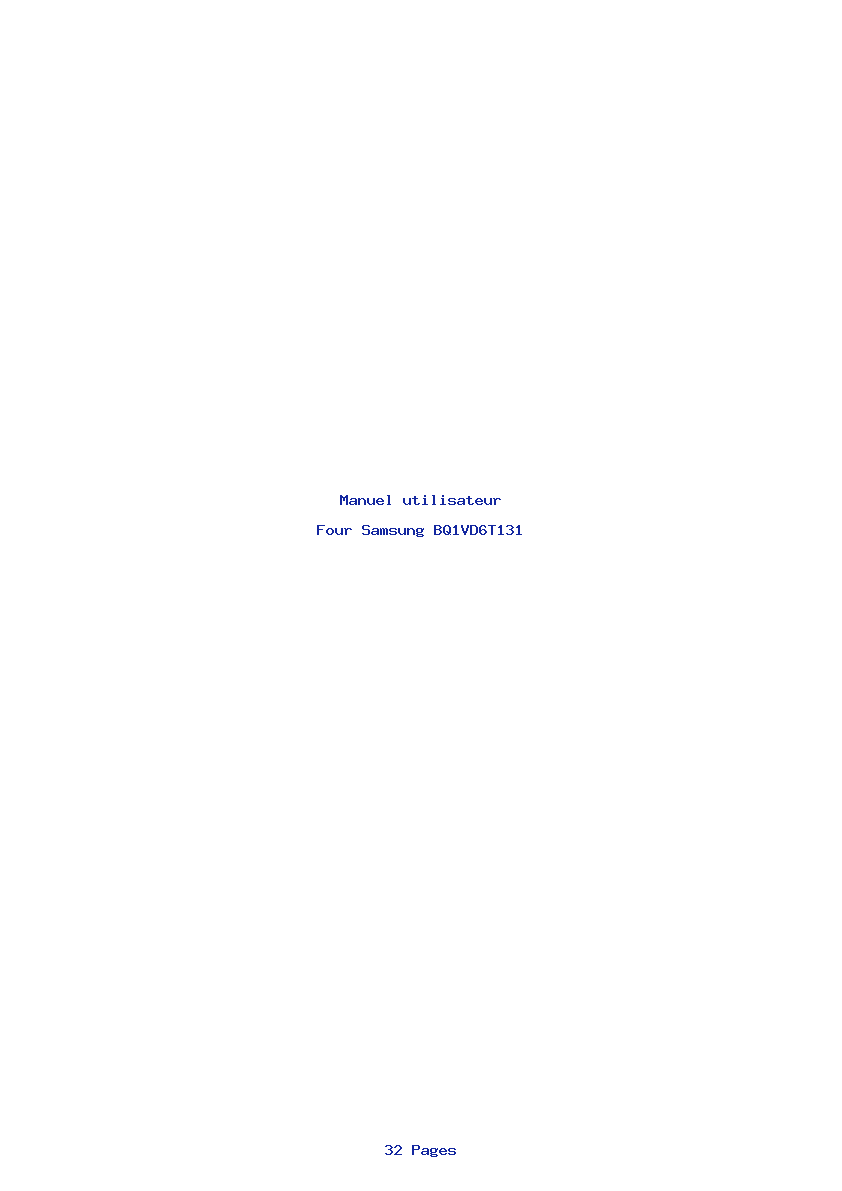 Page 1 de la notice Manuel utilisateur Samsung BQ1VD6T131