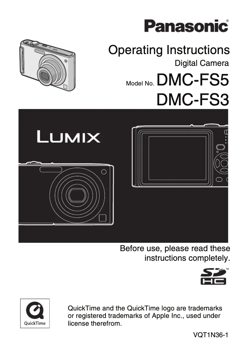 Page 1 of the manual User Manual Panasonic Lumix DMC-FS3
