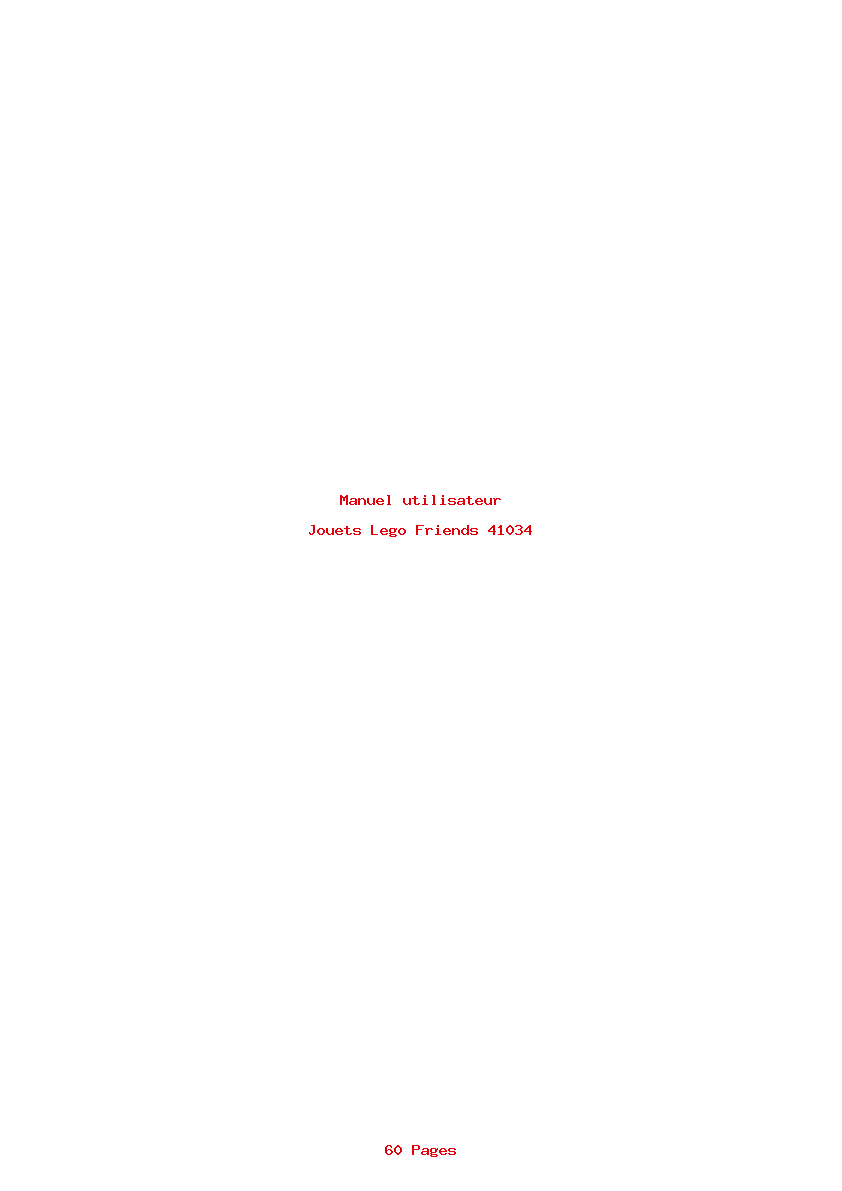 Page 1 de la notice Manuel utilisateur Lego Friends 41034