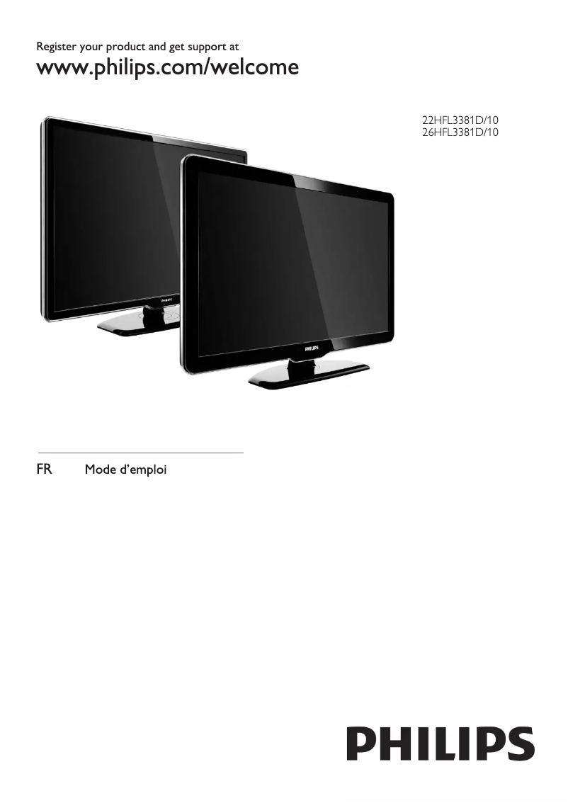 Page n°1 - Manuel utilisateur Philips 26HFL3381D