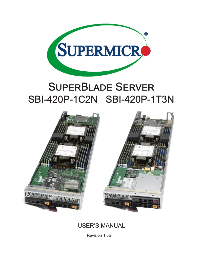 Page 1 de la notice Manuel utilisateur Supermicro SBS-820H-420P
