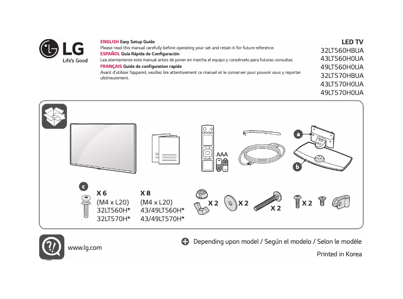 Page 1 de la notice Manuel utilisateur LG 49LT570H0UA