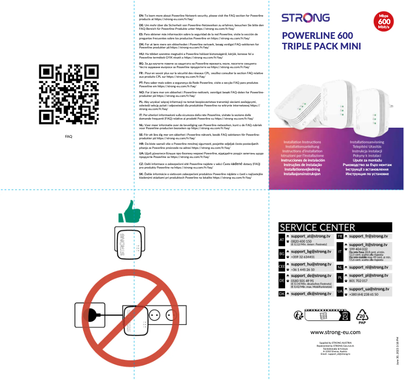 Page 1 de la notice Manuel utilisateur Strong Powerline 600 Triple Mini