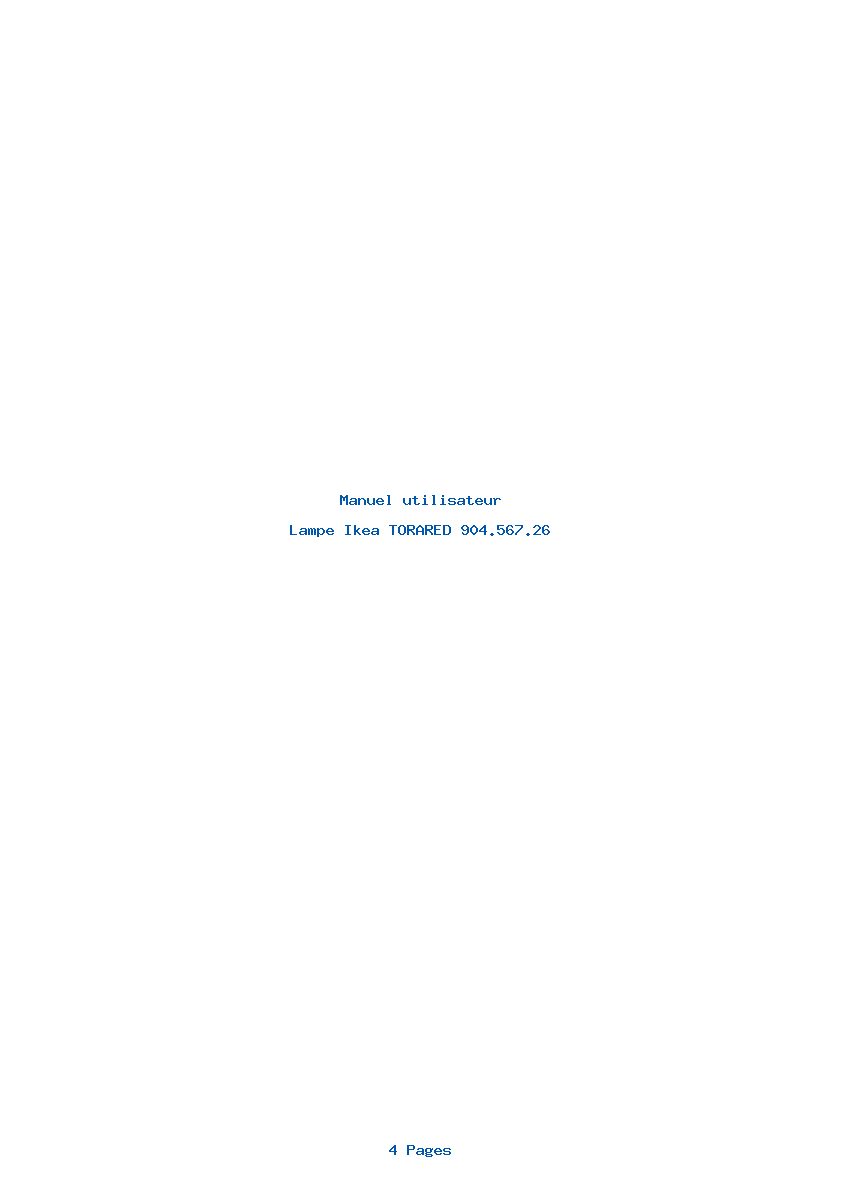 Page 1 de la notice Manuel utilisateur Ikea TORARED 904.567.26