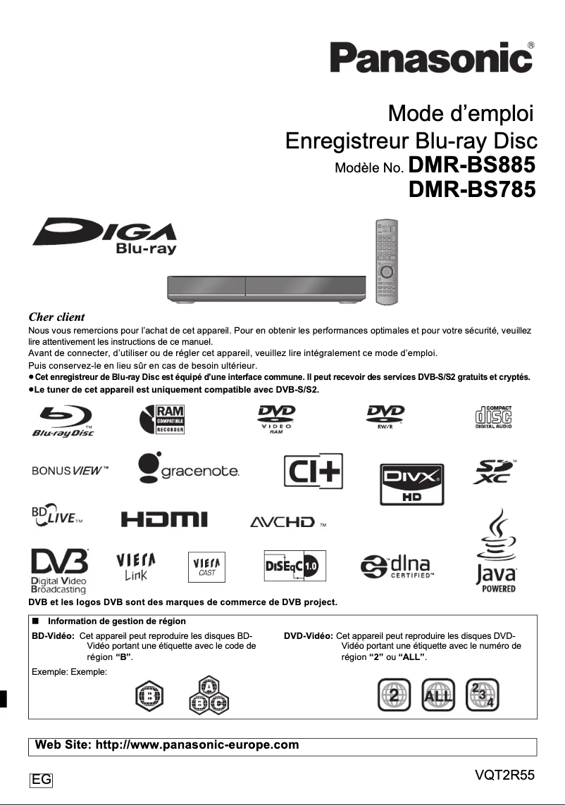 Página 1 del manual Manual de usuario Panasonic DMR-BS785