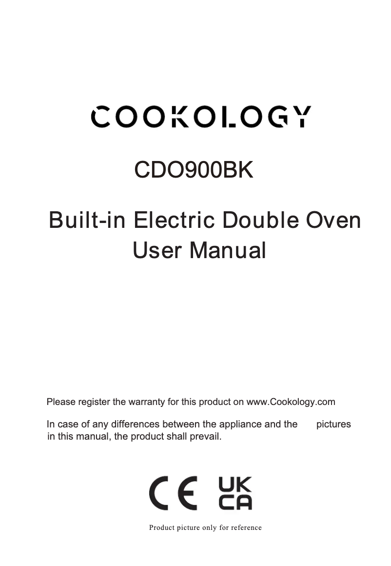 Page 1 de la notice Manuel utilisateur Cookology CDO900SS