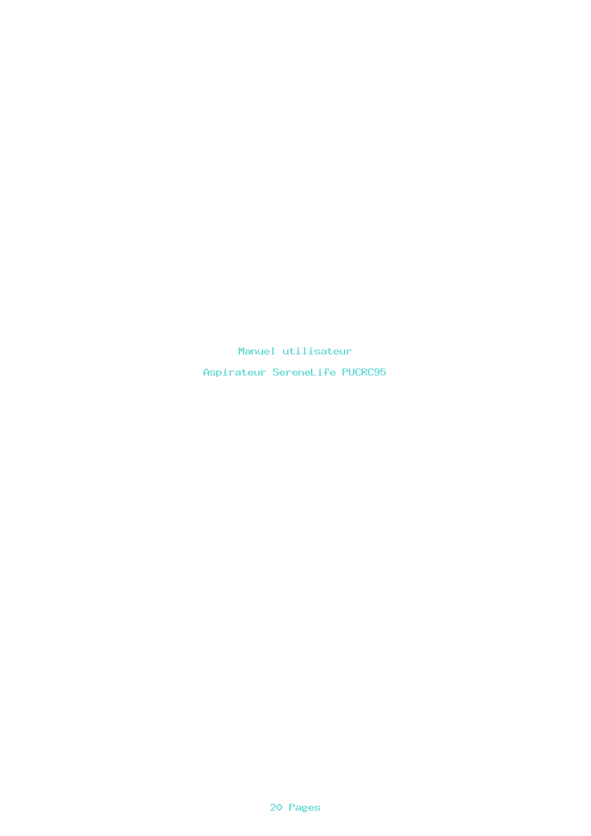 Page 1 de la notice Manuel utilisateur SereneLife PUCRC95