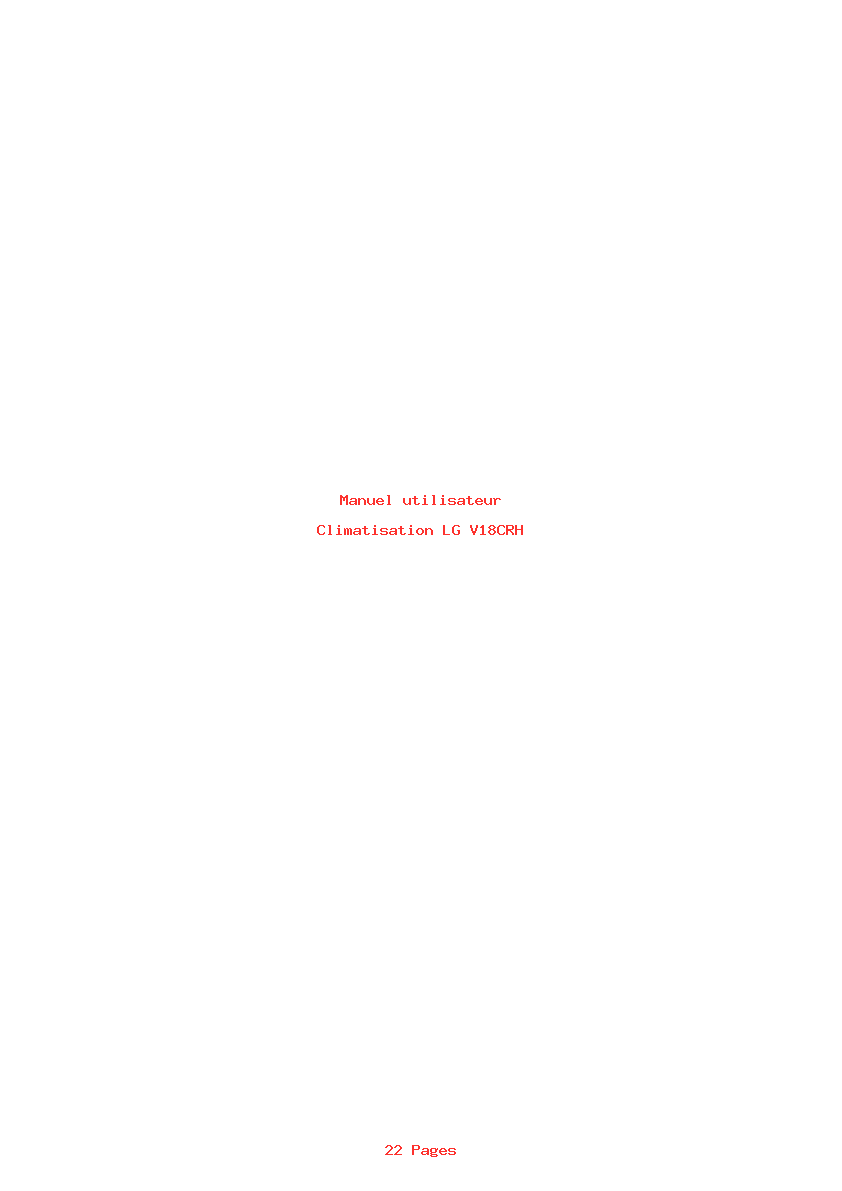 Page 1 de la notice Manuel utilisateur LG V18CRH
