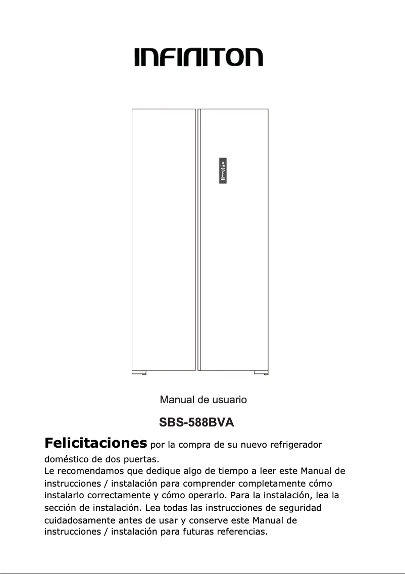 Page 1 of the manual User Manual Infiniton SBS-588 BVA