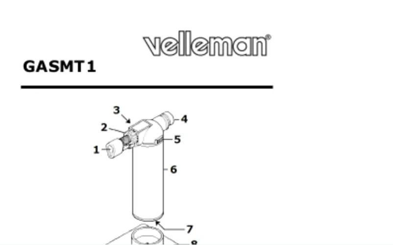 Page 1 de la notice Manuel utilisateur Velleman GASMT1
