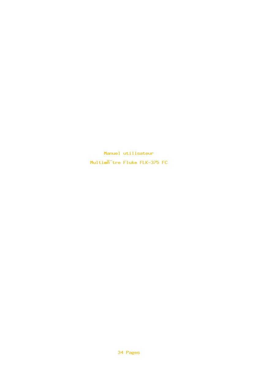 Page 1 de la notice Manuel utilisateur Fluke FLK-375 FC