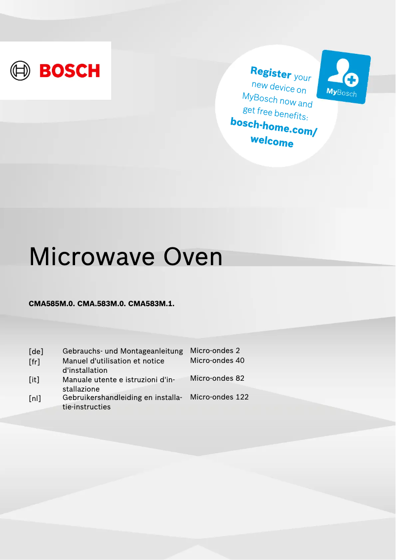 Page 1 de la notice Manuel utilisateur Bosch CMA583MB1F