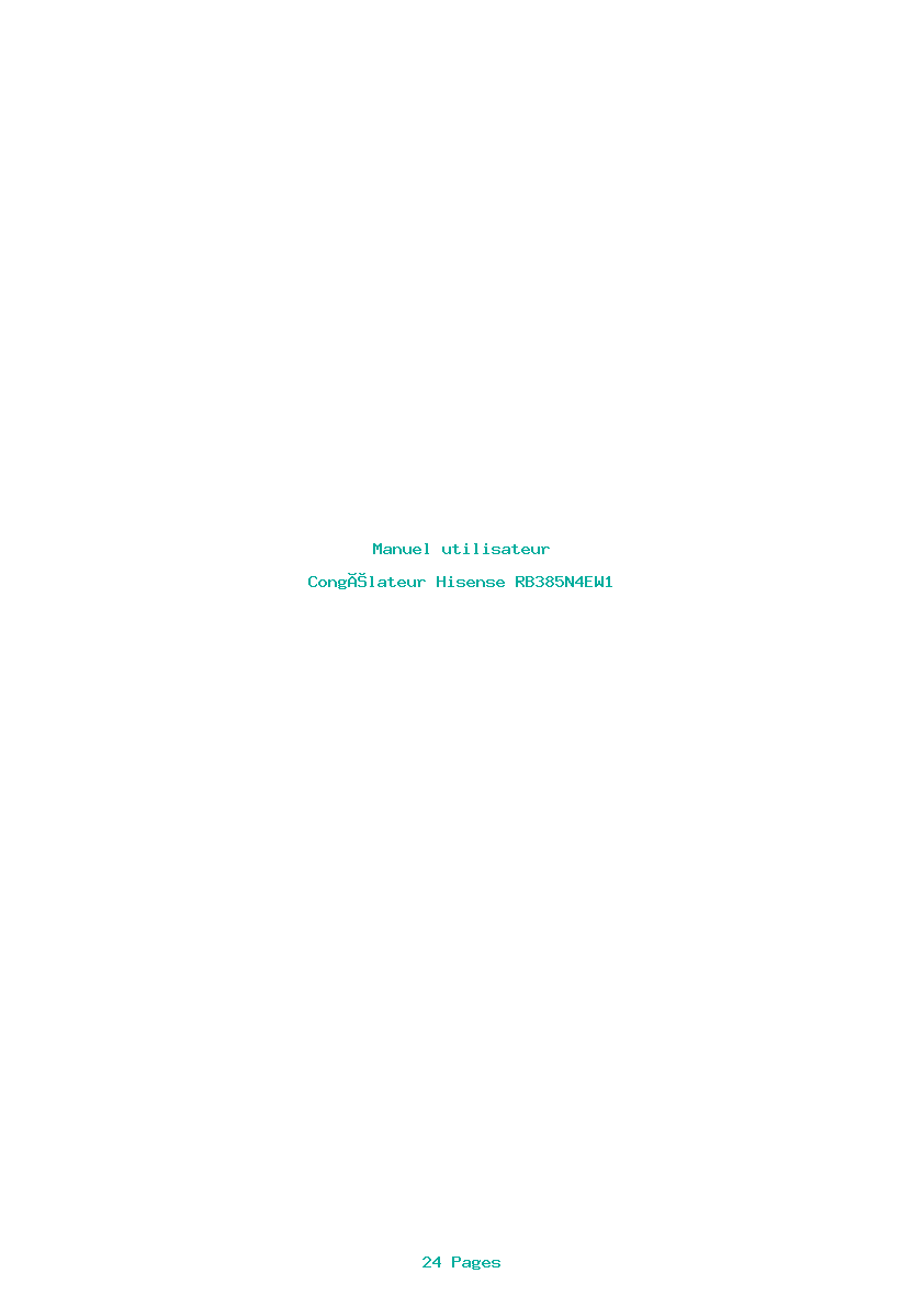 Page 1 de la notice Manuel utilisateur Hisense RB385N4EW1