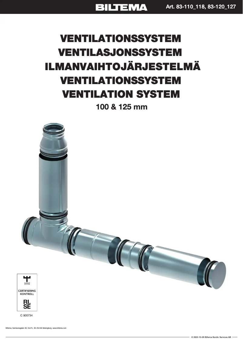 Page 1 de la notice Manuel utilisateur Biltema 83-118
