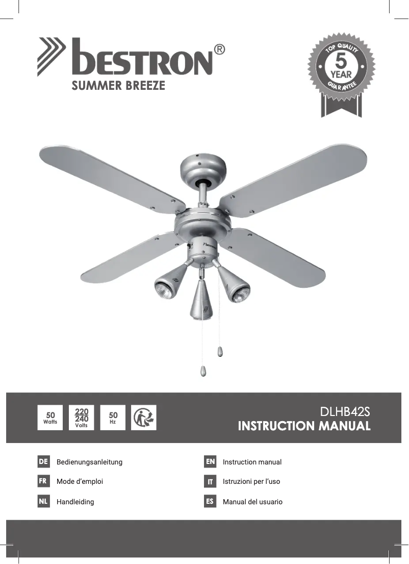 Page 1 de la notice Mode d'emploi Bestron DLHB42S