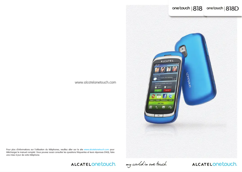 Page 1 de la notice Manuel utilisateur Alcatel One Touch 828