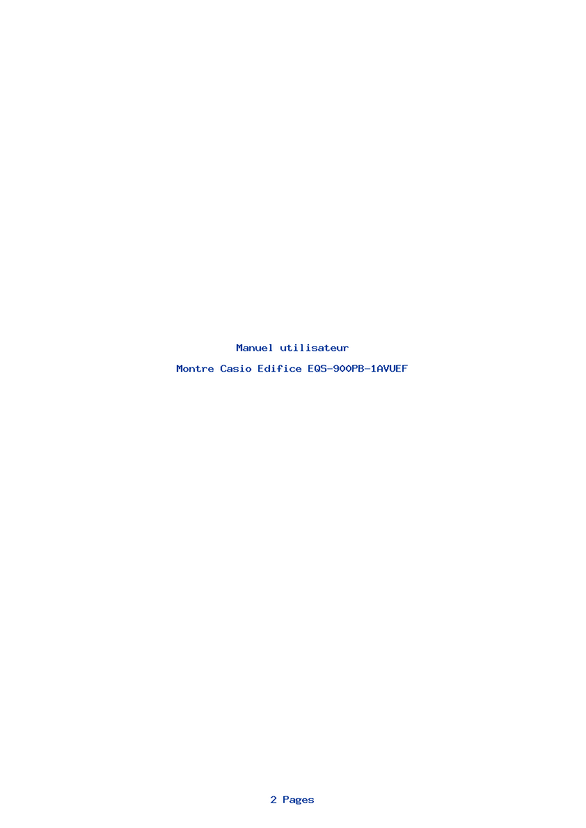 Page 1 de la notice Manuel utilisateur Casio Edifice EQS-900PB-1AVUEF