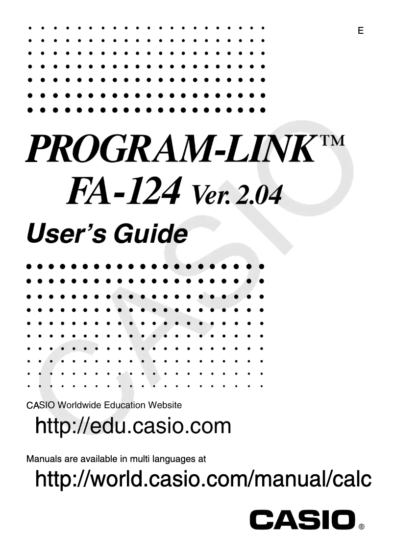 Página 1 del manual Manual de usuario Casio FA-124
