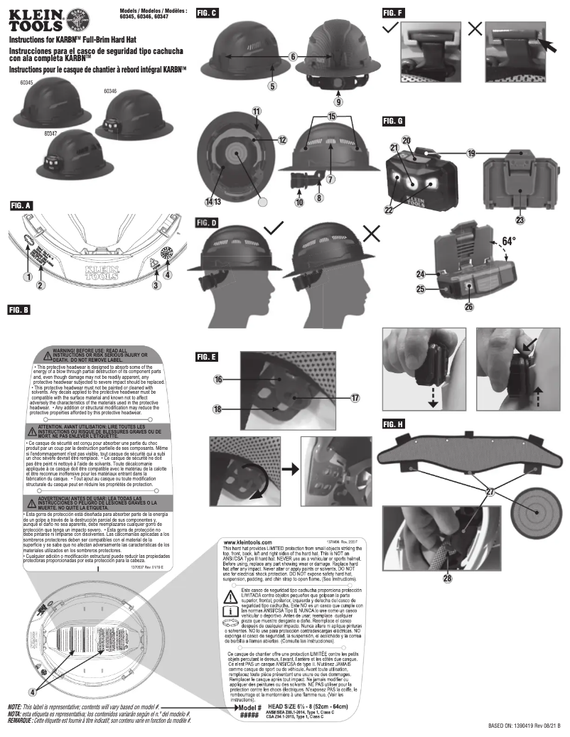 Page 1 de la notice Manuel utilisateur Klein Tools 60347