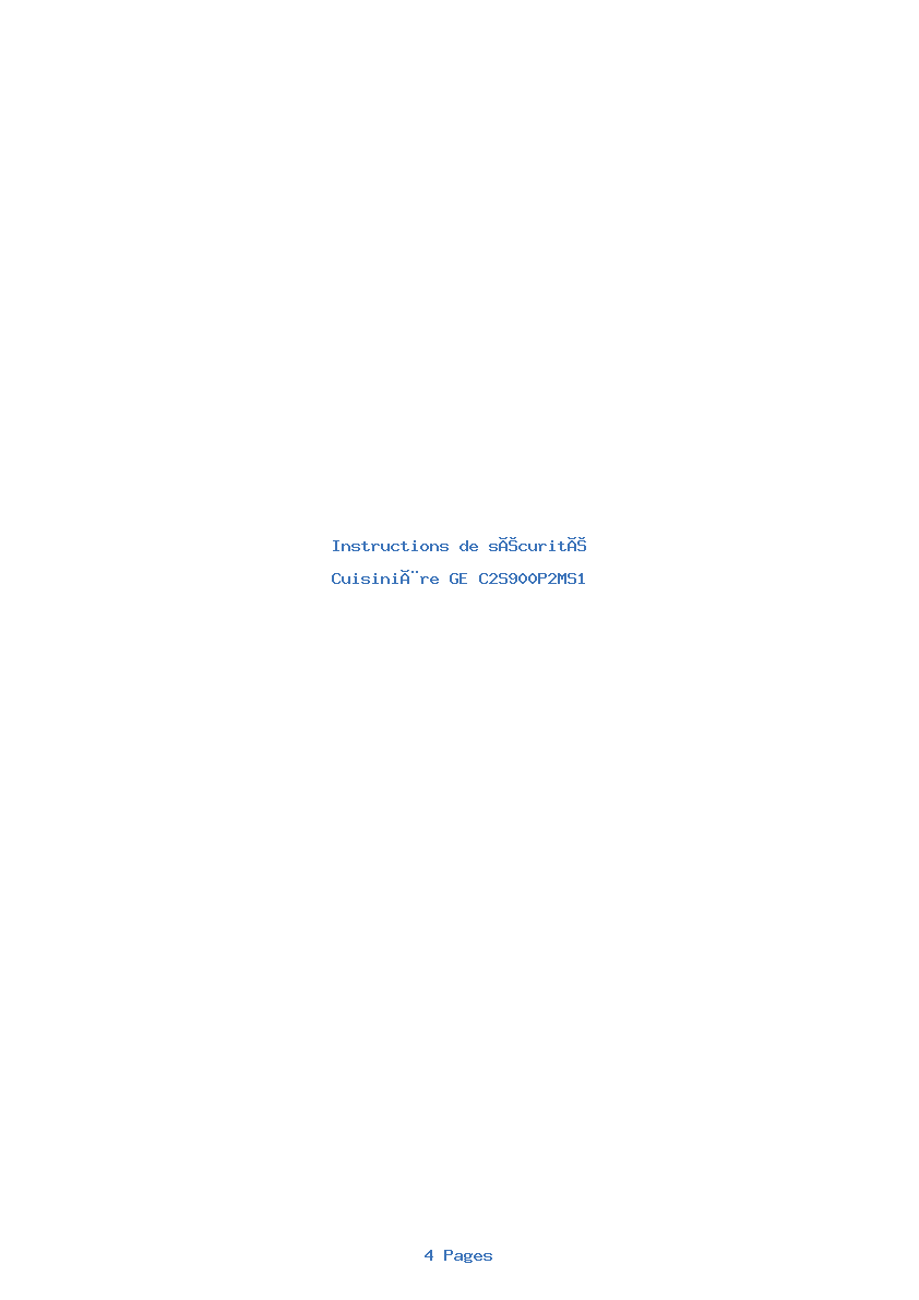Image de la première page du manuel de l'appareil C2S900P2MS1
