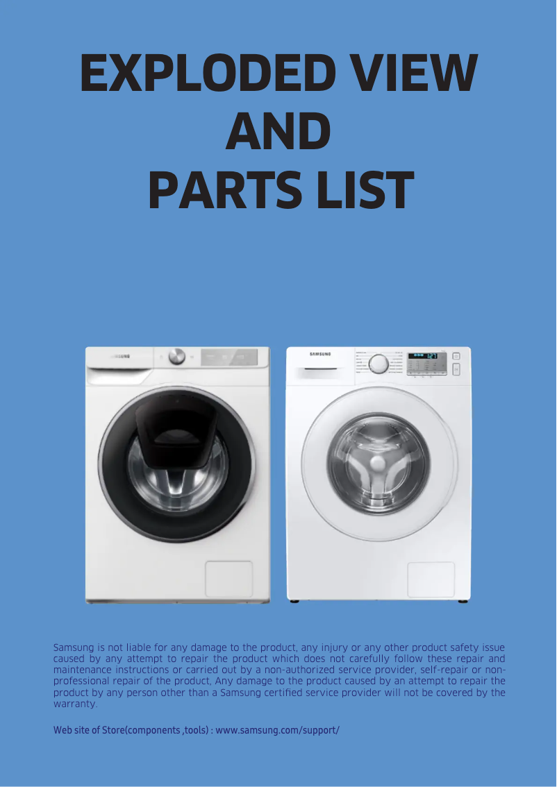 Página 1 del manual Ficha técnica Samsung WW90T4020EE