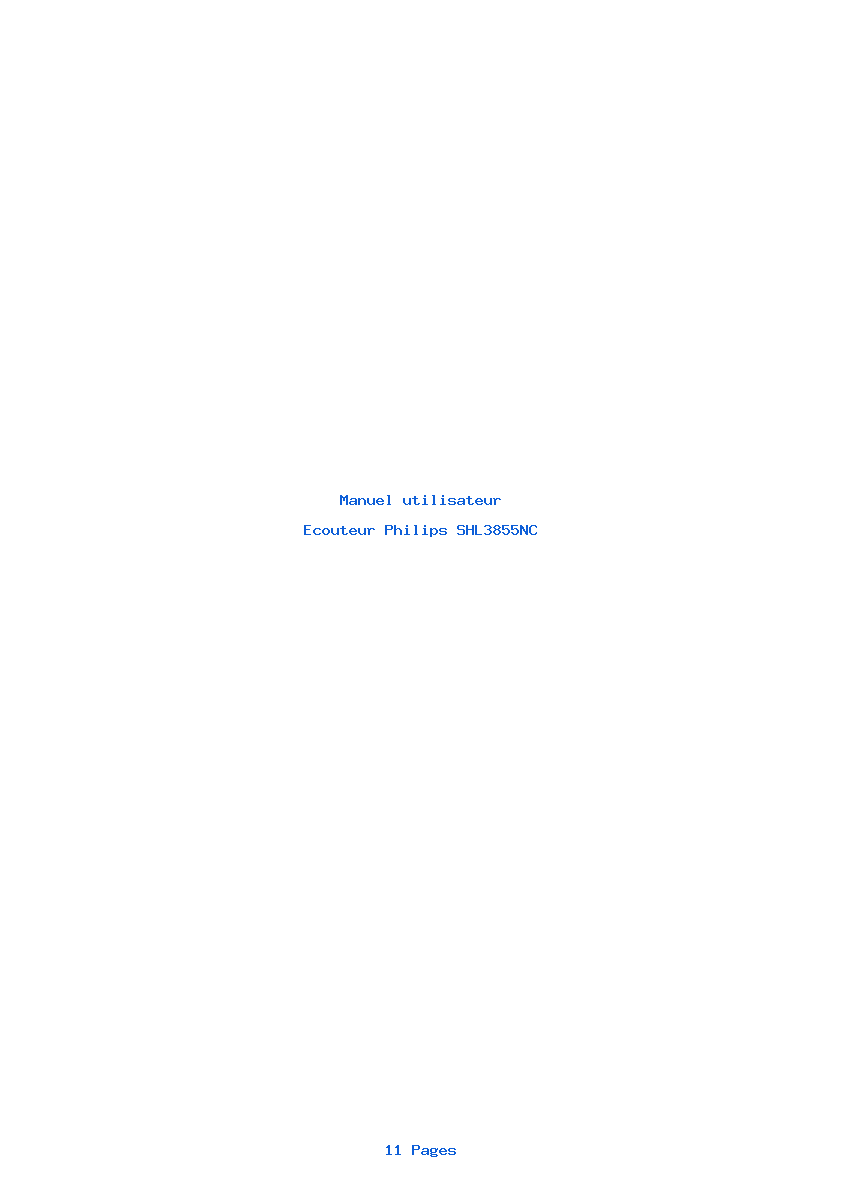 Page 1 de la notice Manuel utilisateur Philips SHL3855NC