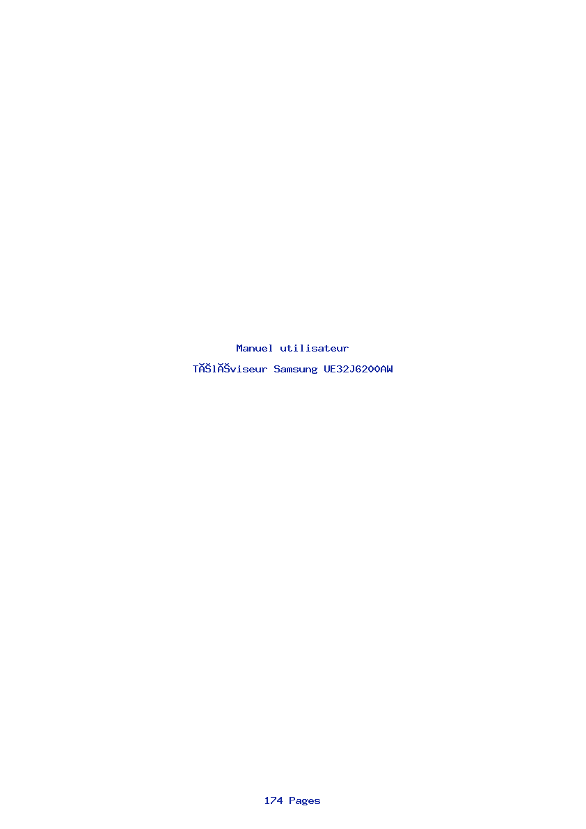 Page 1 de la notice Manuel utilisateur Samsung UE32J6200AW