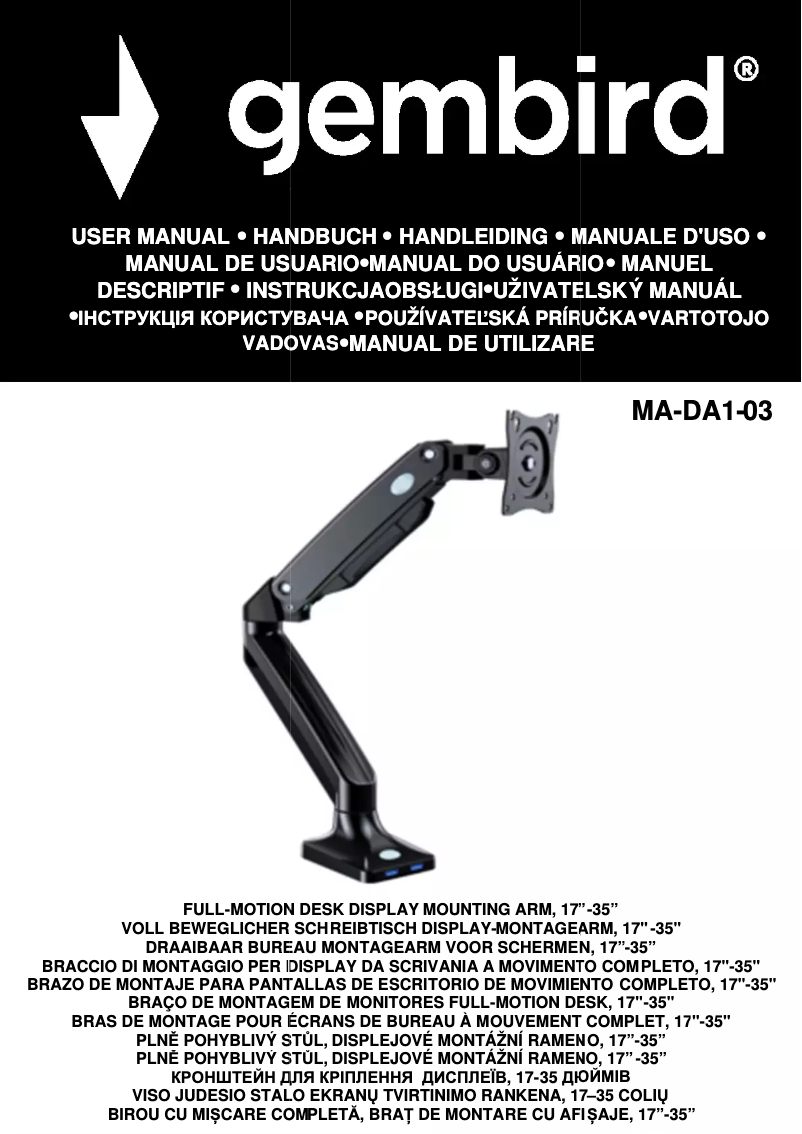 Page 1 of the manual User Manual Gembird MA-DA1-03