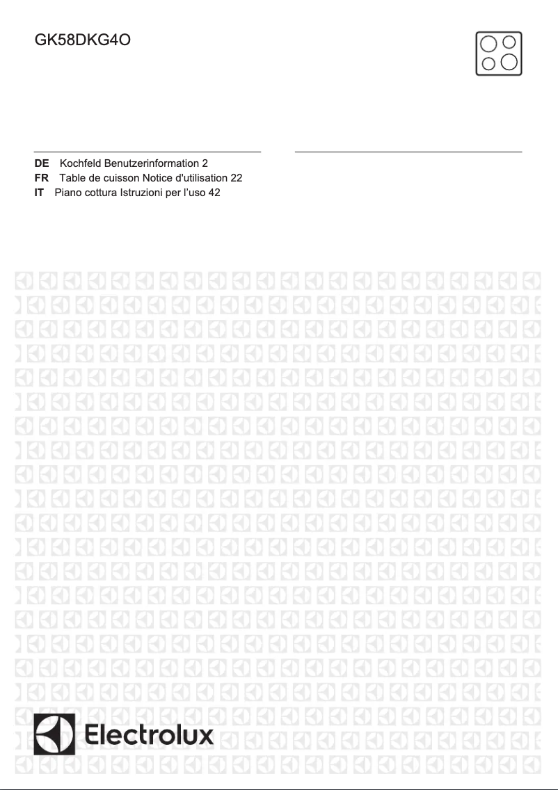 Página 1 del manual Manual de usuario Electrolux GK58DKG4O