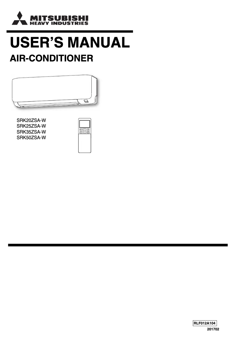 Página 1 del manual Manual de usuario Mitsubishi DXK12ZSA-W