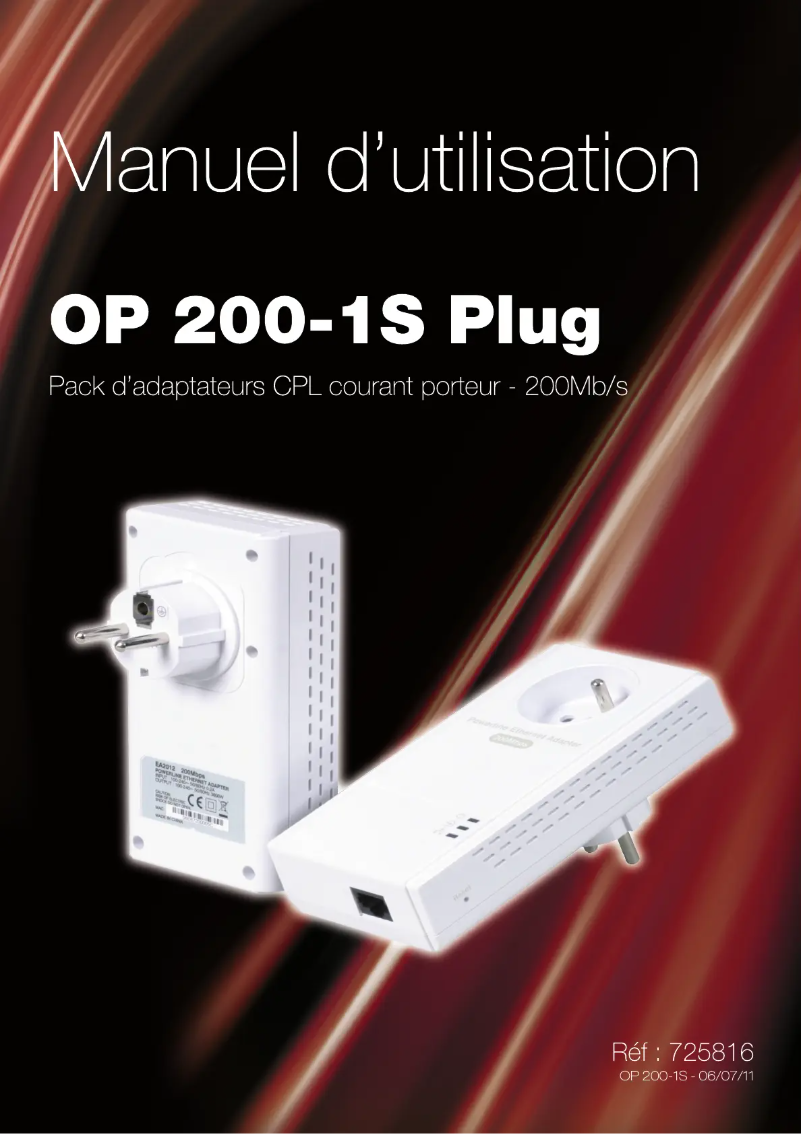 Page 1 of the manual User Manual Optex OP 200-1S Plug