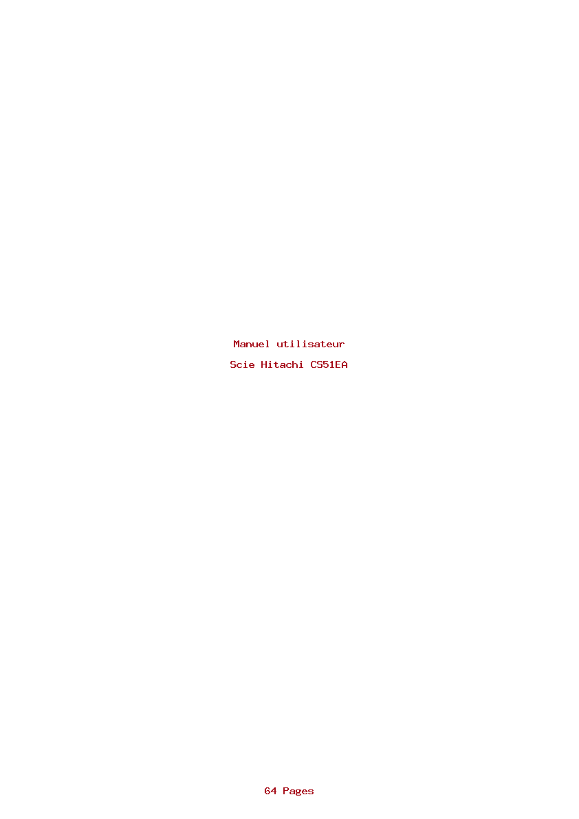 Page 1 de la notice Manuel utilisateur Hitachi CS51EA