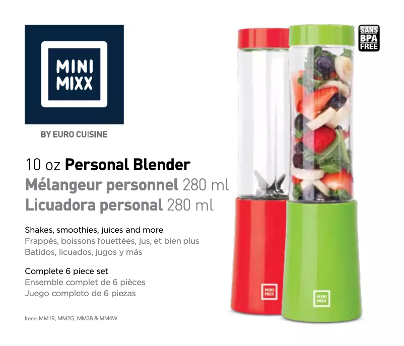 Page 1 de la notice Manuel utilisateur Euro Cuisine MM2G