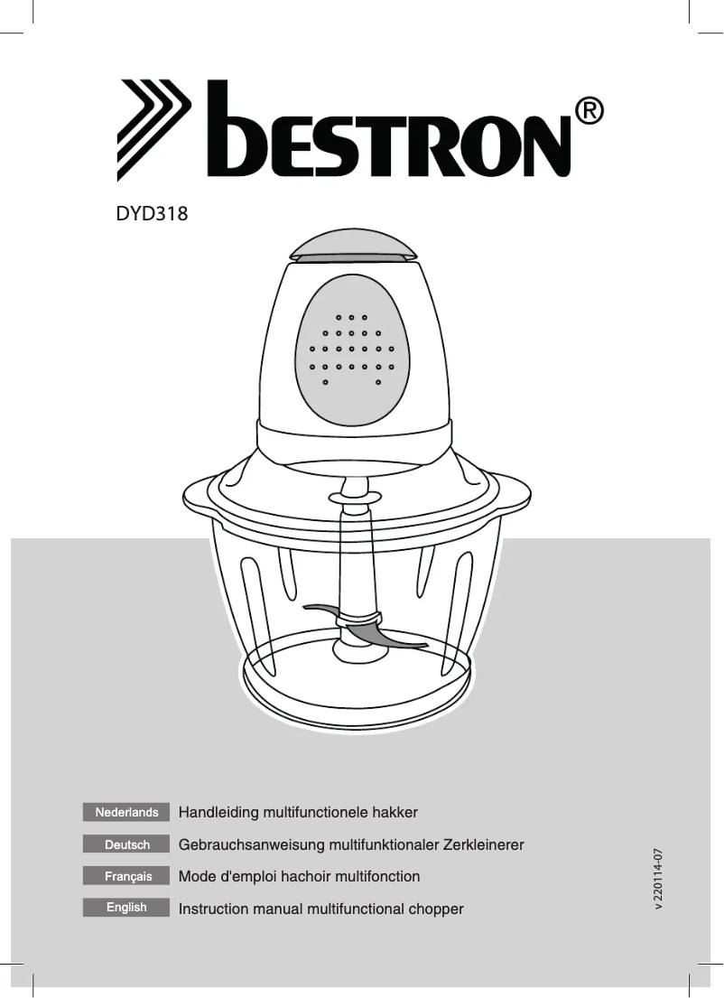 Page 1 de la notice Manuel utilisateur Bestron DYD318